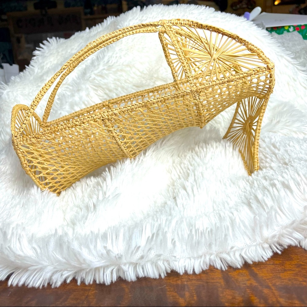 Boho Vintage Wicker Wine Holder
